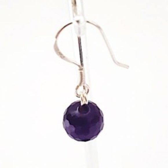 Elegant Purple Amethyst Earrings 925 Silver Wire - Picture 6 of 8